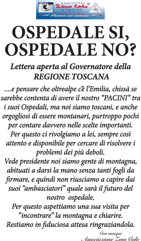 Ospedale SI Ospedale NO?